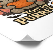 Kawaii Halloween Katze mit Kürbis, Niedlich Hexenk Poster (Ecke)