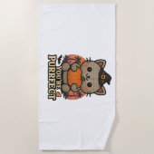 Kawaii Halloween Katze mit Kürbis, Niedlich Hexenk Strandtuch (Vorderseite)