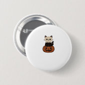 Kawaii Halloween Katze und Kürbis Oversifizierter Button (Vorne & Hinten)