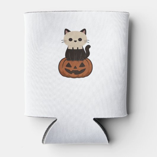 Kawaii Halloween Katze und Kürbis Oversifizierter Dosenkühler (Vorderseite)