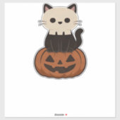 Kawaii-Halloween-Katze und Kürbis-Oversized-T-Shir Aufkleber (Blatt)