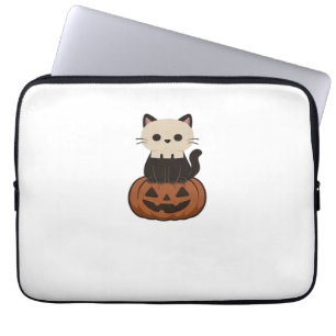 Kawaii Halloween-Katze und Kürbis Oversized T-Shir Laptopschutzhülle