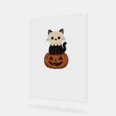 Kawaii Halloween Katze und Kürbisklassischer T - S Acrylschild (Winkel)