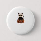 Kawaii Halloween Katze und Kürbisklassischer T - S Button (Vorderseite)