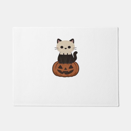 Kawaii Halloween Katze und Kürbisklassischer T - S Fußmatte (Vorderseite)