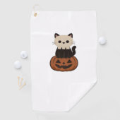 Kawaii Halloween Katze und Kürbisklassischer T - S Golfhandtuch (Insitu)