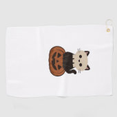 Kawaii Halloween Katze und Kürbisklassischer T - S Golfhandtuch (Horizontal)