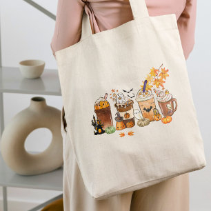 Kawaii Halloween-Kürbisgewürz-Kffee-Ästhetik Tragetasche