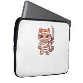 Kawaii Halloween Mummy Cat mit Sword Classic T-Sh Laptopschutzhülle (Vorne Rechts)
