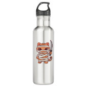 Kawaii Halloween Mummy Cat with Sword Classic T-Sh Edelstahlflasche (Vorderseite)