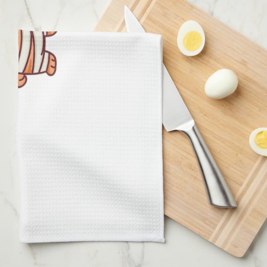 Kawaii Halloween Mummy Cat with Sword Classic T-Sh Geschirrtuch (Viertel Falte)