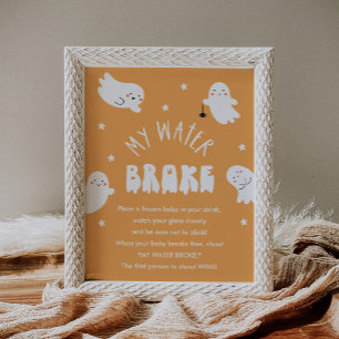 Kawaii Halloween My Water Broke Baby Showspiel Poster