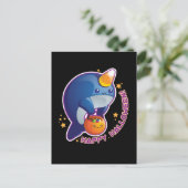 Kawaii Halloween Narwhal Postkarte (Stehend Vorderseite)