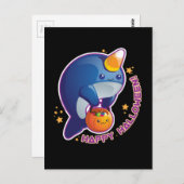 Kawaii Halloween Narwhal Postkarte (Vorne/Hinten)