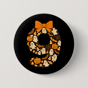 Kawaii Halloween Neunter Geburtstag Nummer Neun 9  Button