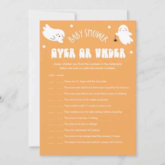 Kawaii Halloween Oben oder unter dem Baby Showspie Einladung (Vorderseite)