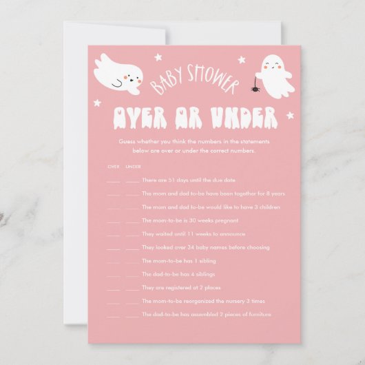 Kawaii Halloween Oben oder unter dem Baby Showspie Einladung (Vorderseite)