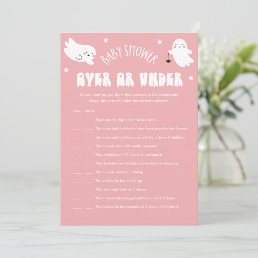 Kawaii Halloween Oben oder unter dem Baby Showspie Einladung (Stehend Vorderseite)