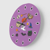 Kawaii Halloween Pack Große Wanduhr (Winkel)
