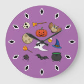 Kawaii Halloween Pack Große Wanduhr (Vorderseite)