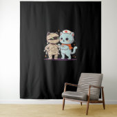 Kawaii Halloween Pals Mummy & Nurse cat Oversified Wandteppich (Beispiel)
