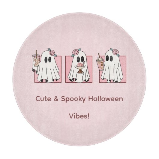 Kawaii Halloween Pink Cutting Board Schneidebrett (Vorderseite)