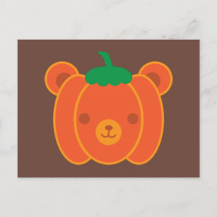 Kawaii Halloween Pumpkin Bear Postkarte