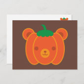 Kawaii Halloween Pumpkin Bear Postkarte (Vorne/Hinten)