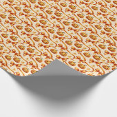 Kawaii Halloween Pumpkin & Bows Gift Wrapping Papa Geschenkpapier (Ecke)