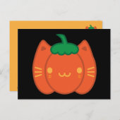 Kawaii Halloween Pumpkin Cat Postkarte (Vorne/Hinten)