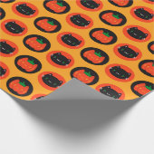 Kawaii Halloween Pumpkin Cats Geschenkpapier (Ecke)