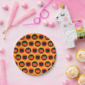 Kawaii Halloween Pumpkin Cats Pappteller (Party)
