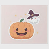 Kawaii Halloween Pumpkin Geschenkpapier (Flach)