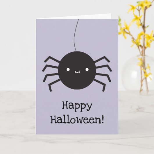Kawaii Halloween Spider Karte (Gelbe Blume)