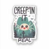 Kawaii Halloween Spider Pun Aufkleber (Vorderseite)