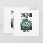 Kawaii Halloween Spider Pun Einladung (Vorne/Hinten)