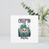 Kawaii Halloween Spider Pun Einladung (Stehend Vorderseite)