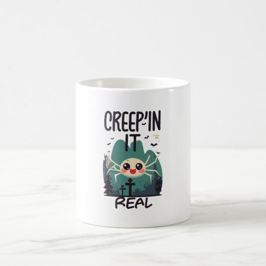Kawaii Halloween Spider Pun Kaffeetasse (Mittel)