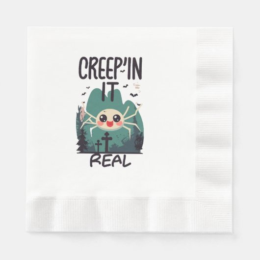 Kawaii Halloween Spider Pun Serviette (Vorderseite)