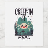 Kawaii Halloween Spider Pun Weinetikett (Einzelnes Label)