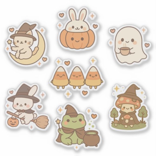 Kawaii Halloween Sticker Pack (Vorderseite)