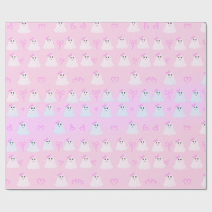 Kawaii Halloween Süße Pastell-Geister Geschenkpapier