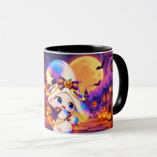 Kawaii-Halloween-Tasse mit Kürbissen und kleinem G Tasse