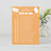 Kawaii Halloween Wer sagte es Mama oder Vater Baby Einladung (Stehend Vorderseite)