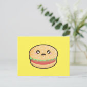 Kawaii Hamburger Postkarte (Stehend Vorderseite)