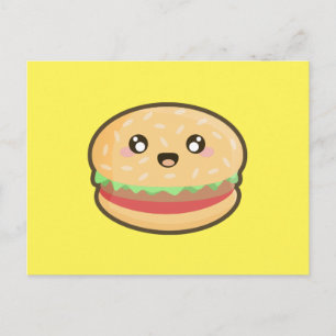 Kawaii Hamburger Postkarte