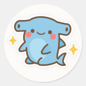 Kawaii Hammerhead Shark Sticker (Vorderseite)
