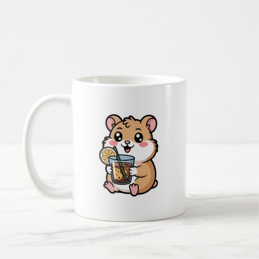 Kawaii Hamster Eistee 🐹🍋 – Erfrischend und süß Kaffeetasse (Links)