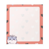 Kawaii Hamster & Hearts Notepad Notizblock (Vorderseite)