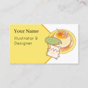 Kawaii Hamster Japanischer Pudding - Purin Dessert Visitenkarte